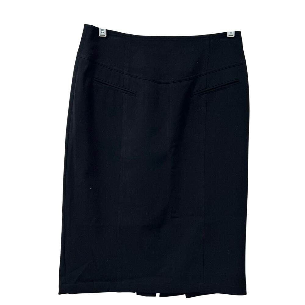 Grace Elements Womens Size 12 Black Pleated Midi Straight Skirt Career Capsule